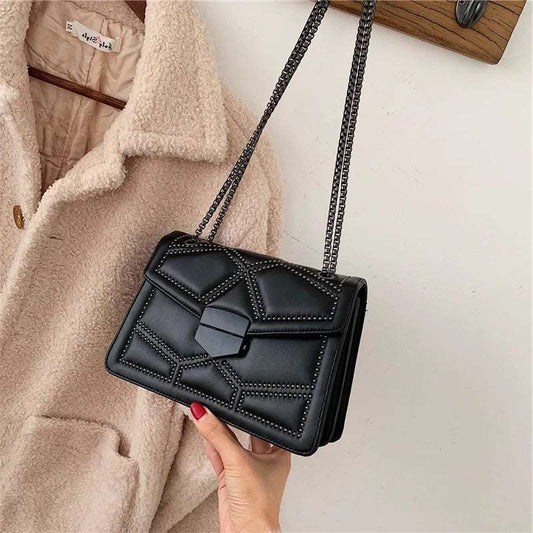 mirrorquenn Rivet Chain Crossbody in shop online women's fashion