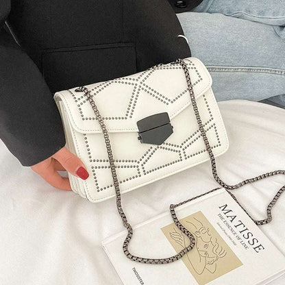mirrorquenn Rivet Chain Crossbody in shop online women's fashion