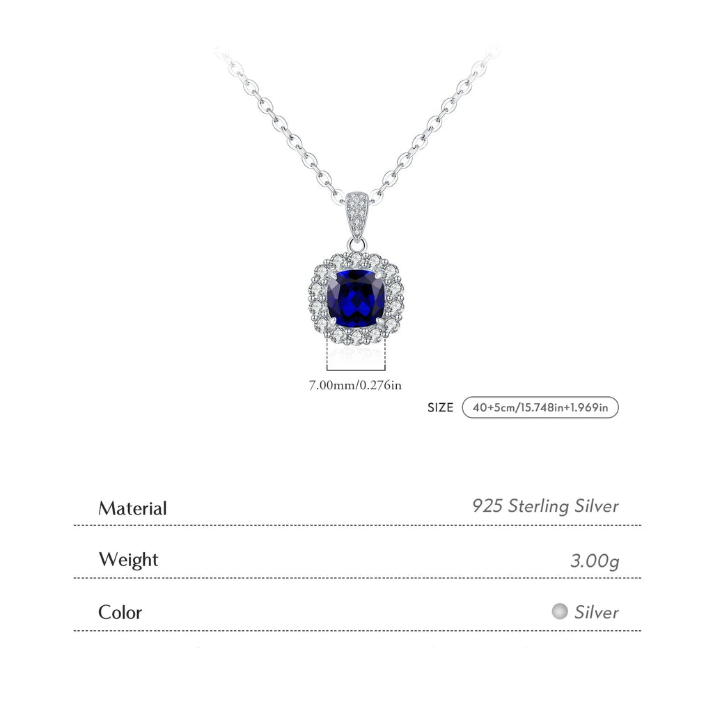   MirrorQuenn  Royal Azure Geometric Pendant S925 Sterling Silver 