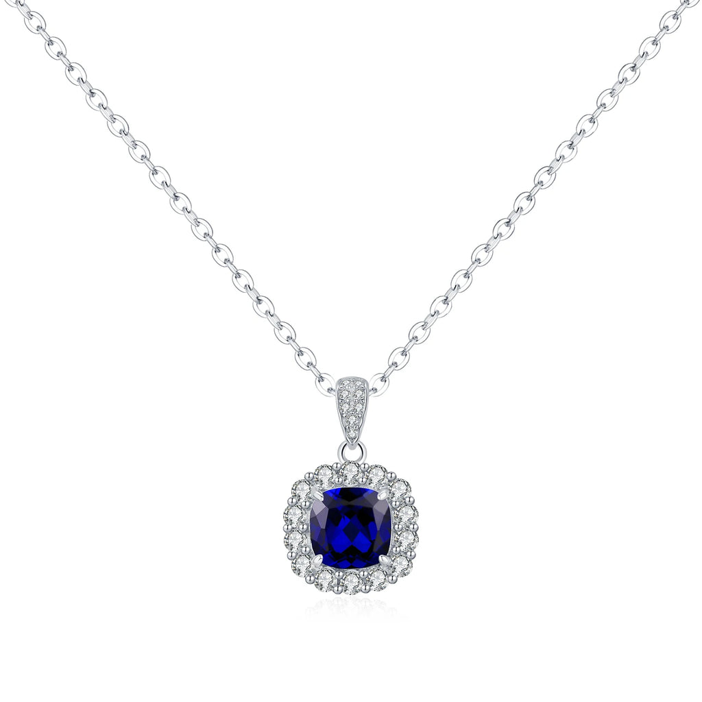   MirrorQuenn  Royal Azure Geometric Pendant S925 Sterling Silver 