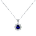   MirrorQuenn  Royal Azure Geometric Pendant S925 Sterling Silver 