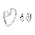   MirrorQuenn  Shell Pearl Jewelry Set 7-8-6 