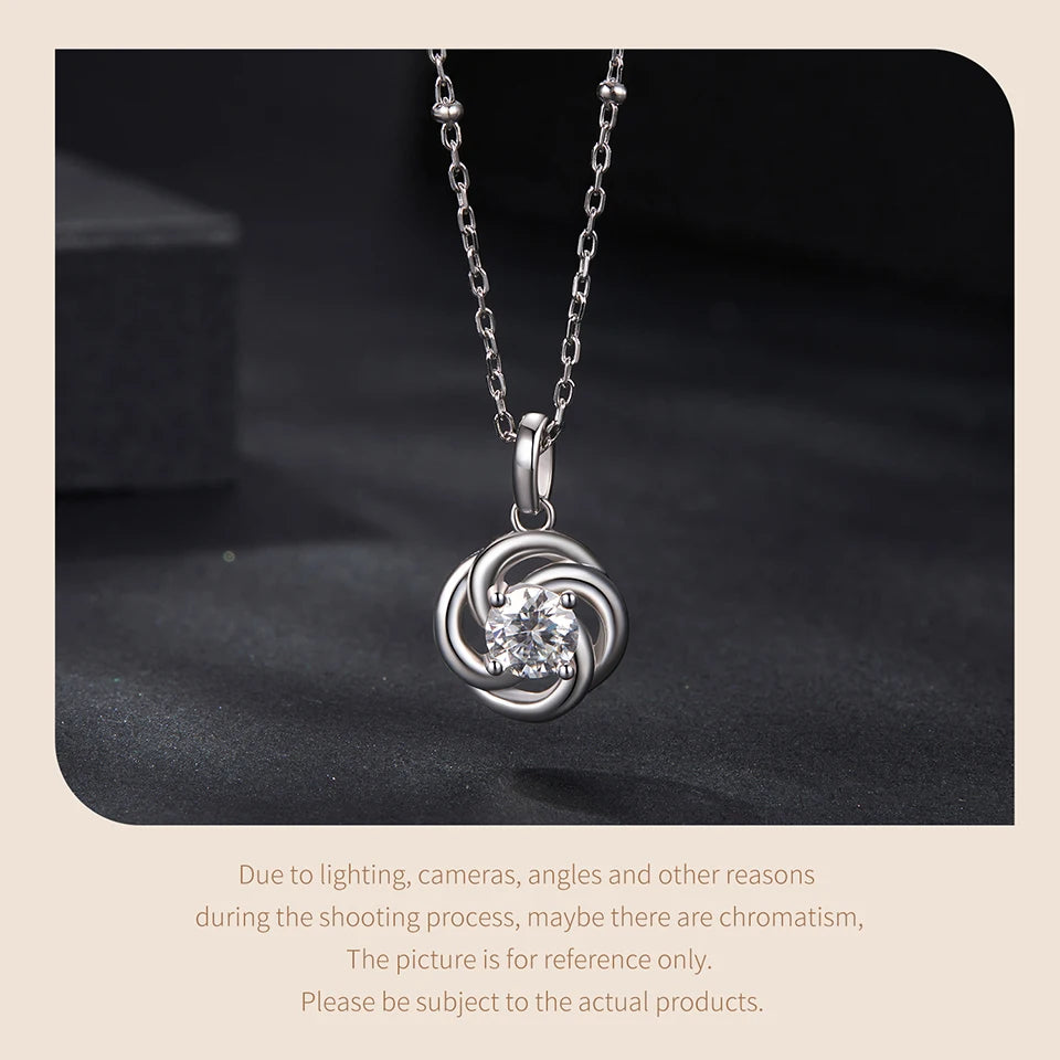 mirrorquenn Silver Four-Leaf Clover Moissanite Necklace in shop online women's fashion