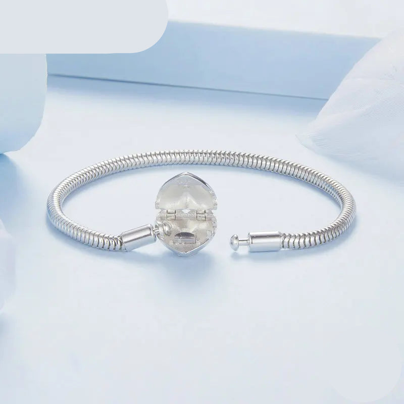   MirrorQuenn  Starburst Charm Bracelet – Sterling Silver Snake Chain BSB196 / length 19CM-BSB196 / length 17CM 