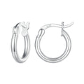   MirrorQuenn  Sterling Silver Bold Hoop Earrings Silver - 11mm-Silver - 16mm-Silver - 21mm-Gold - 11mm-Gold - 16mm 