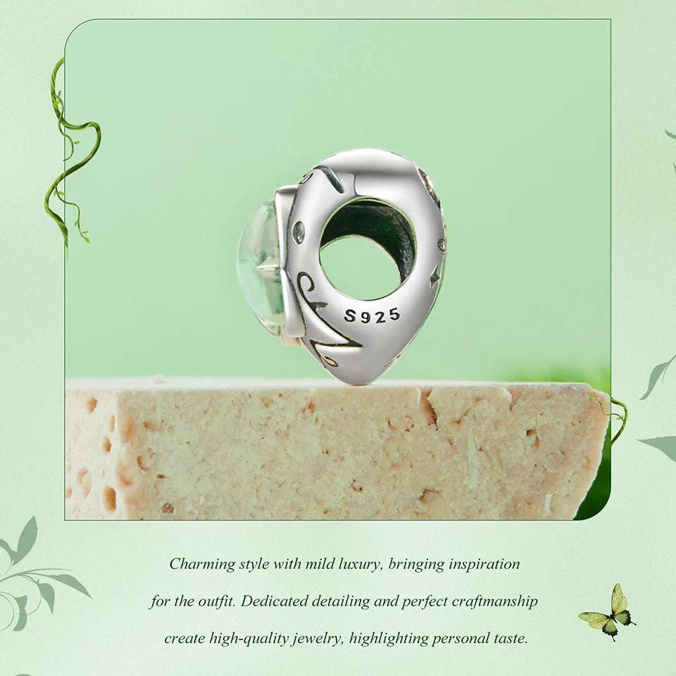 mirrorquenn Sterling Silver Green Butterfly Charm Bracelet Bead DIY in shop online women's fashion