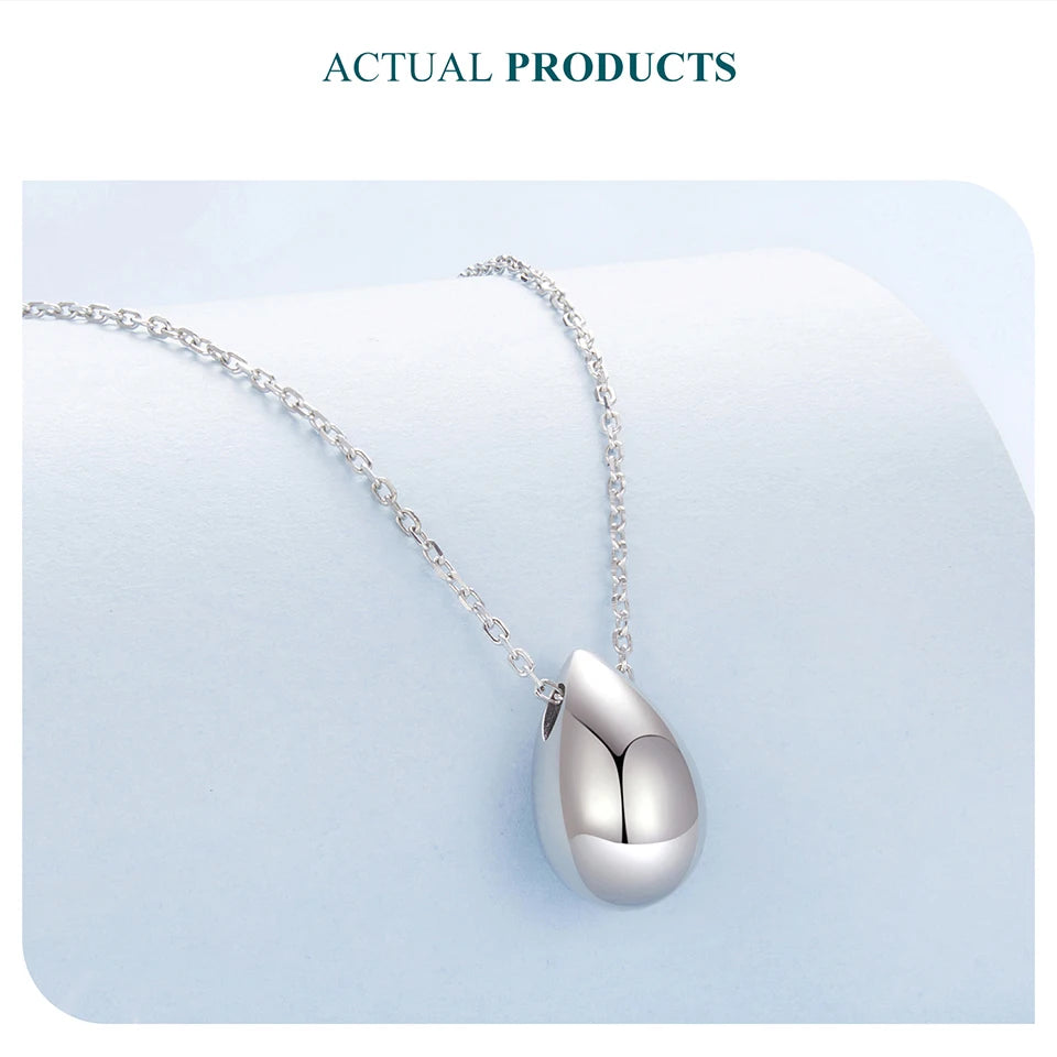 mirrorquenn Sterling Silver Pear Necklace White Gold in shop online women's fashion