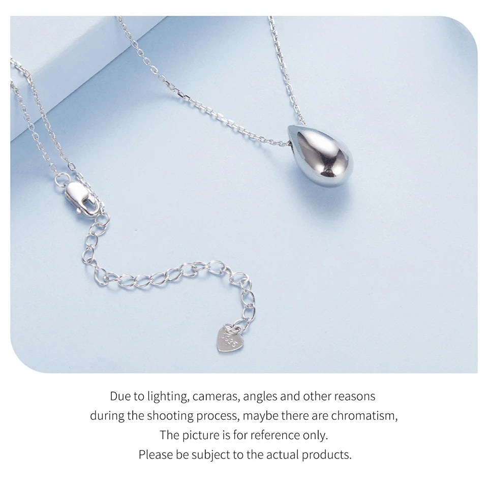 mirrorquenn Sterling Silver Pear Necklace White Gold in shop online women's fashion
