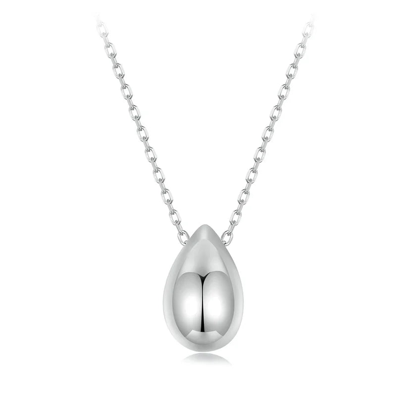 mirrorquenn Sterling Silver Pear Necklace White Gold in shop online women's fashion