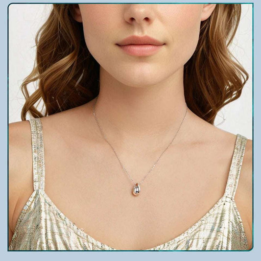 mirrorquenn Sterling Silver Pear Necklace White Gold in shop online women's fashion