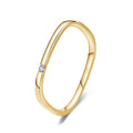   MirrorQuenn  Sterling Silver Square Zircon Wedding Band Gold / 5-Gold / 6-Gold / 7-Gold / 8-Gold / 9 