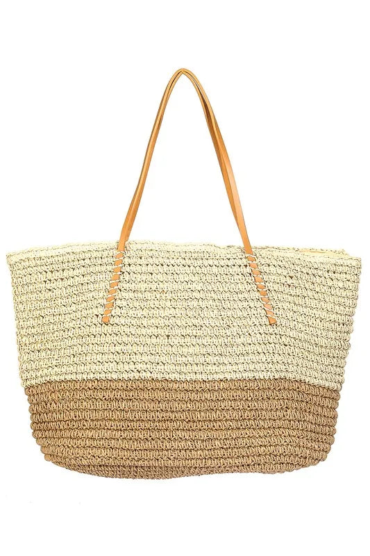 mirrorquenn Straw Braided Beach Tote Bag in shop online women's fashion