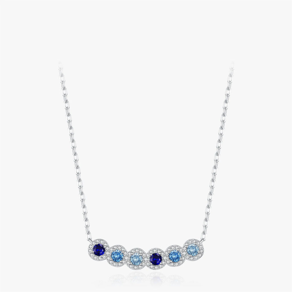   MirrorQuenn  The Azure Cascade Gradient Necklace Zirconia 