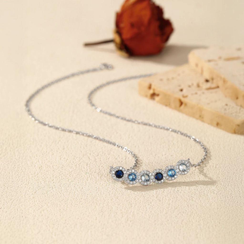   MirrorQuenn  The Azure Cascade Gradient Necklace Zirconia 