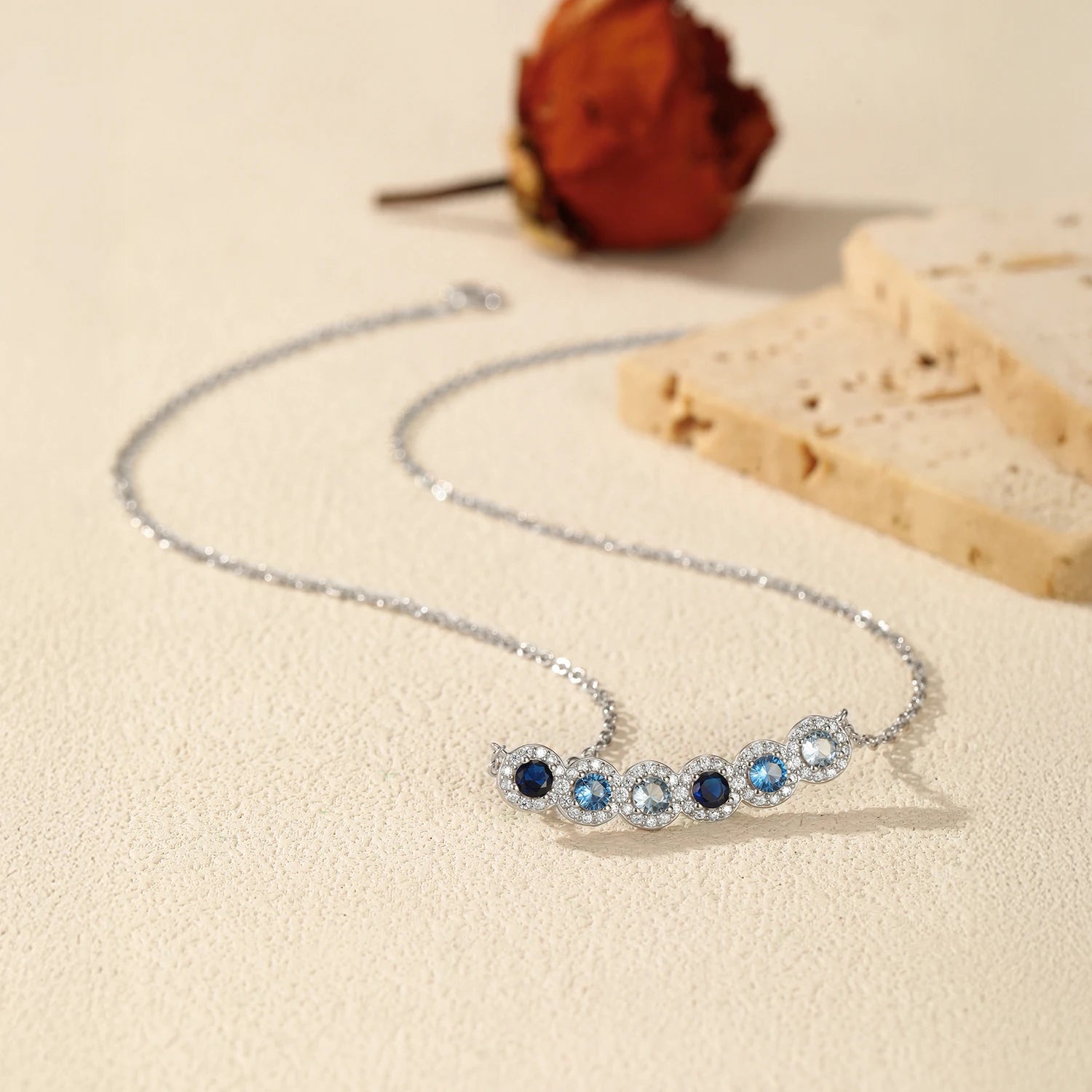   MirrorQuenn  The Azure Cascade Gradient Necklace Zirconia 