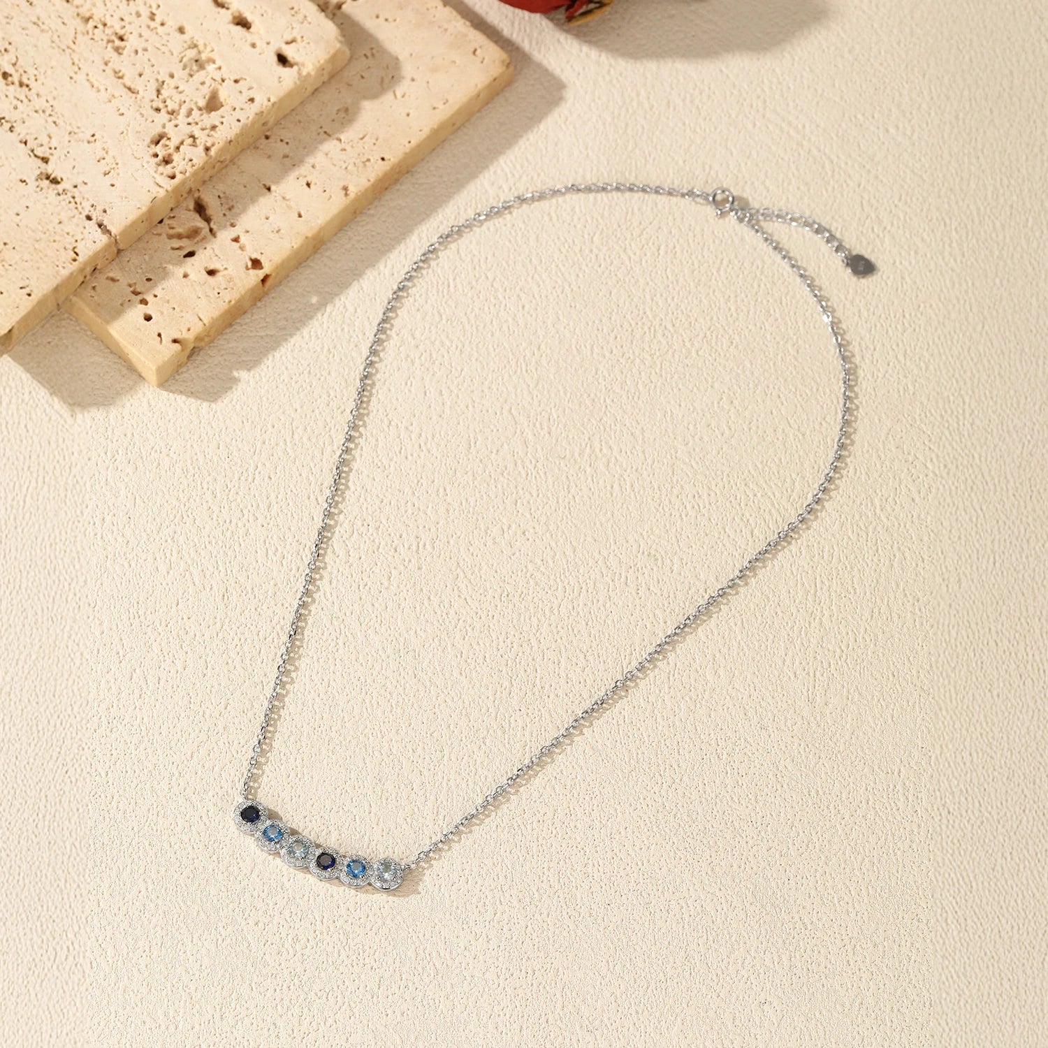   MirrorQuenn  The Azure Cascade Gradient Necklace Zirconia 