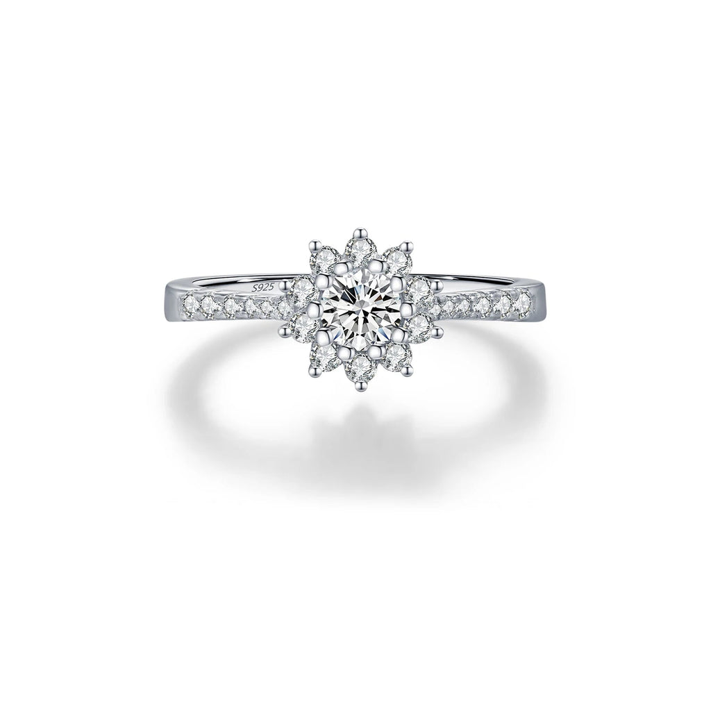   MirrorQuenn  The Celestial Halo Moissanite Ring 0.30CT / 5-0.30CT / 6-0.30CT / 7-0.30CT / 8-0.30CT / 9 