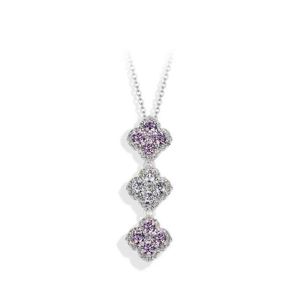   MirrorQuenn bracelets The Eternal Blossom Moissanite Pendant Pink Zircon + White Gold / 925 Sterling Silver / 45cm-Pink Zircon + Yellow Gold / 925 Sterling Silver / 45cm-Full Moissanite + White Gold / 925 Sterling Silver / 45cm-Full Moissanite + Yellow Gold / 925 Sterling Silver / 45cm 