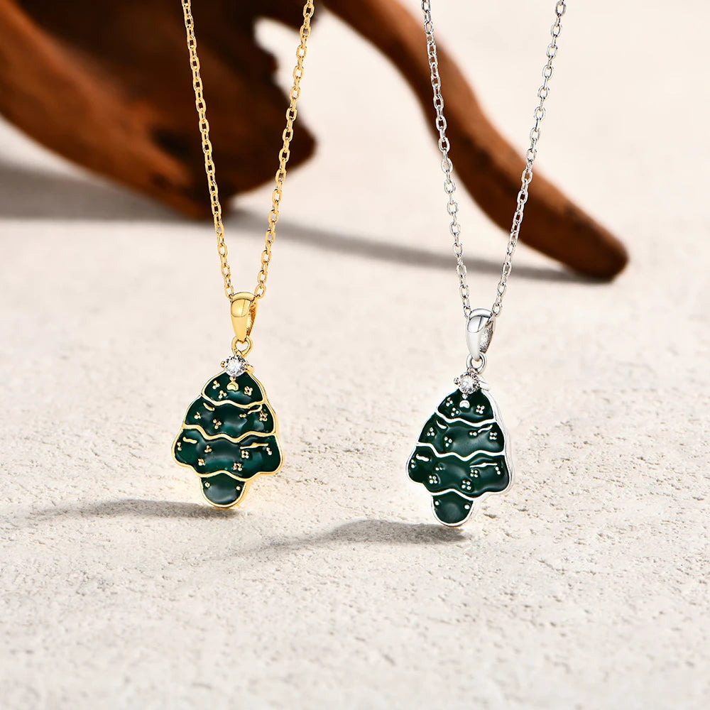   MirrorQuenn  The Frost Pine Moissanite Necklace Yellow Gold Plated-White Gold Plated 