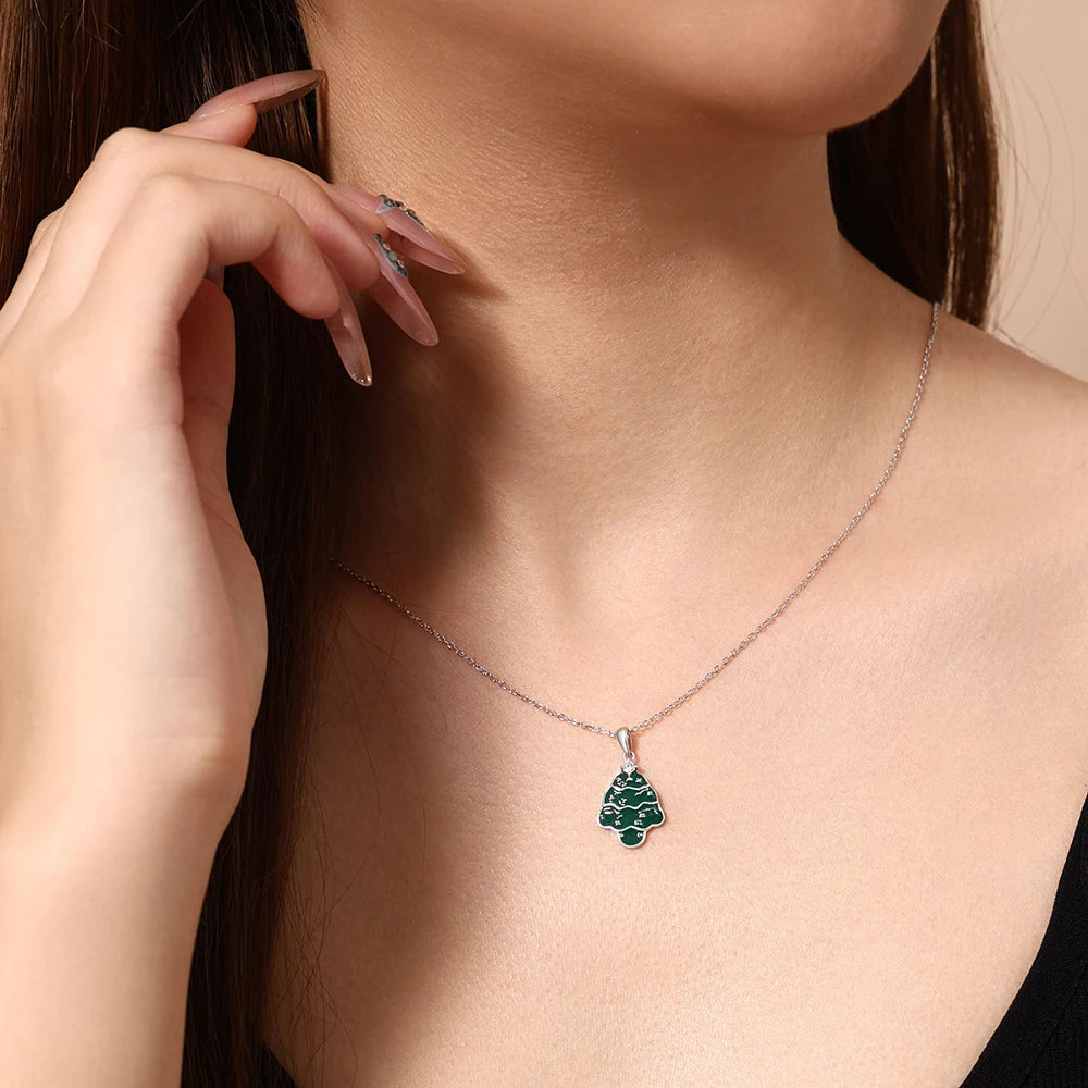   MirrorQuenn  The Frost Pine Moissanite Necklace Yellow Gold Plated-White Gold Plated 