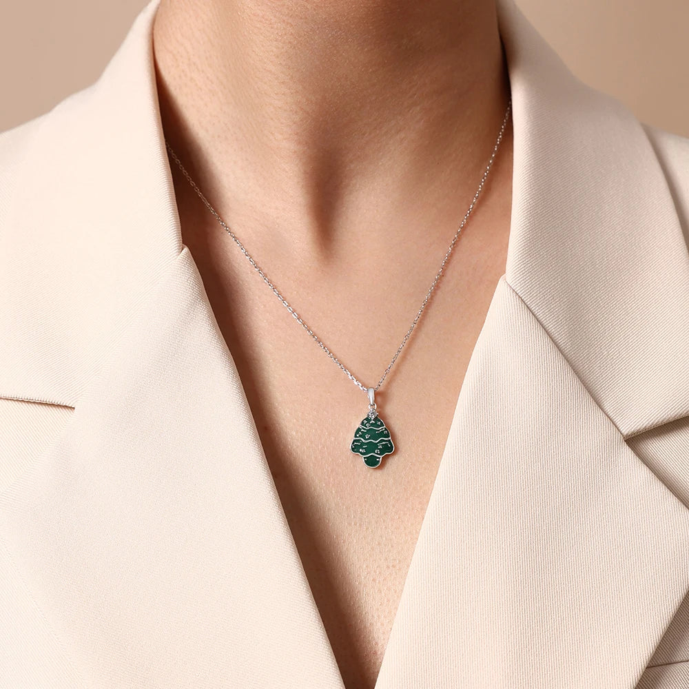   MirrorQuenn  The Frost Pine Moissanite Necklace Yellow Gold Plated-White Gold Plated 