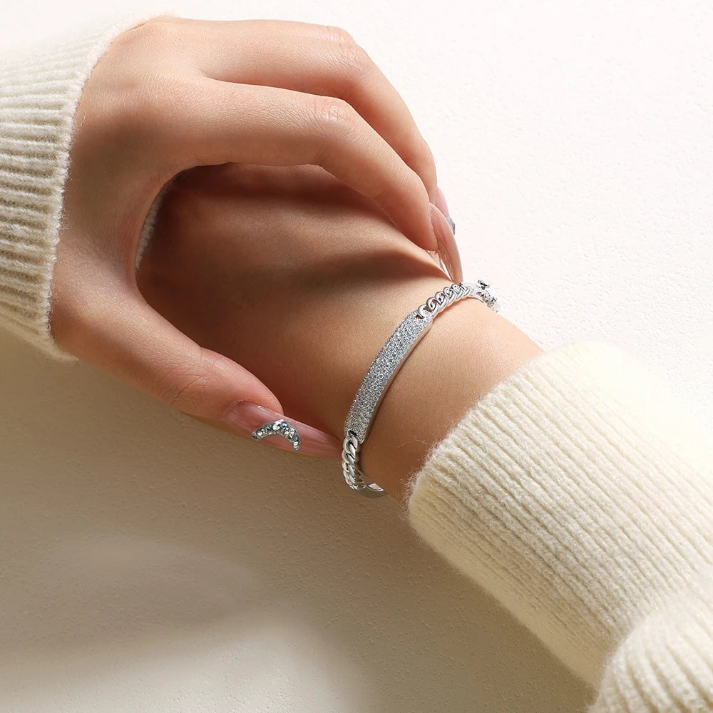   MirrorQuenn  The Golden Eclipse Moissanite Bangle Yellow Gold / 20cm-Yellow Gold / 17cm-Yellow Gold / 15cm-White Gold / 20cm-White Gold / 17cm 