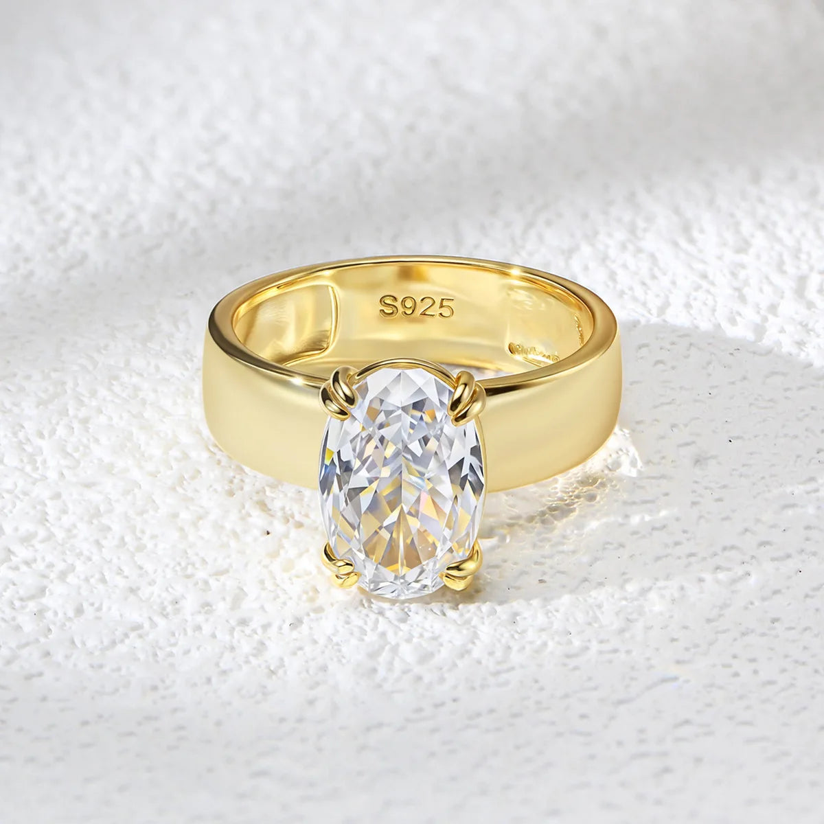   MirrorQuenn  The Imperial 4.5ct Oval Moissanite Ring Yellow Gold / Moissanite / 5-Yellow Gold / Moissanite / 6-Yellow Gold / Moissanite / 7-Yellow Gold / Moissanite / 8-Yellow Gold / Moissanite / 9 