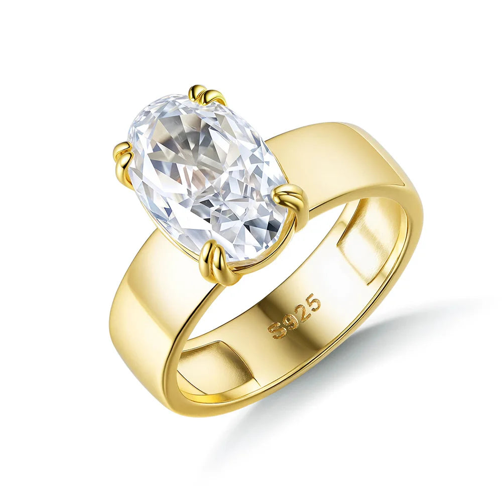   MirrorQuenn  The Imperial 4.5ct Oval Moissanite Ring Yellow Gold / Moissanite / 5-Yellow Gold / Moissanite / 6-Yellow Gold / Moissanite / 7-Yellow Gold / Moissanite / 8-Yellow Gold / Moissanite / 9 