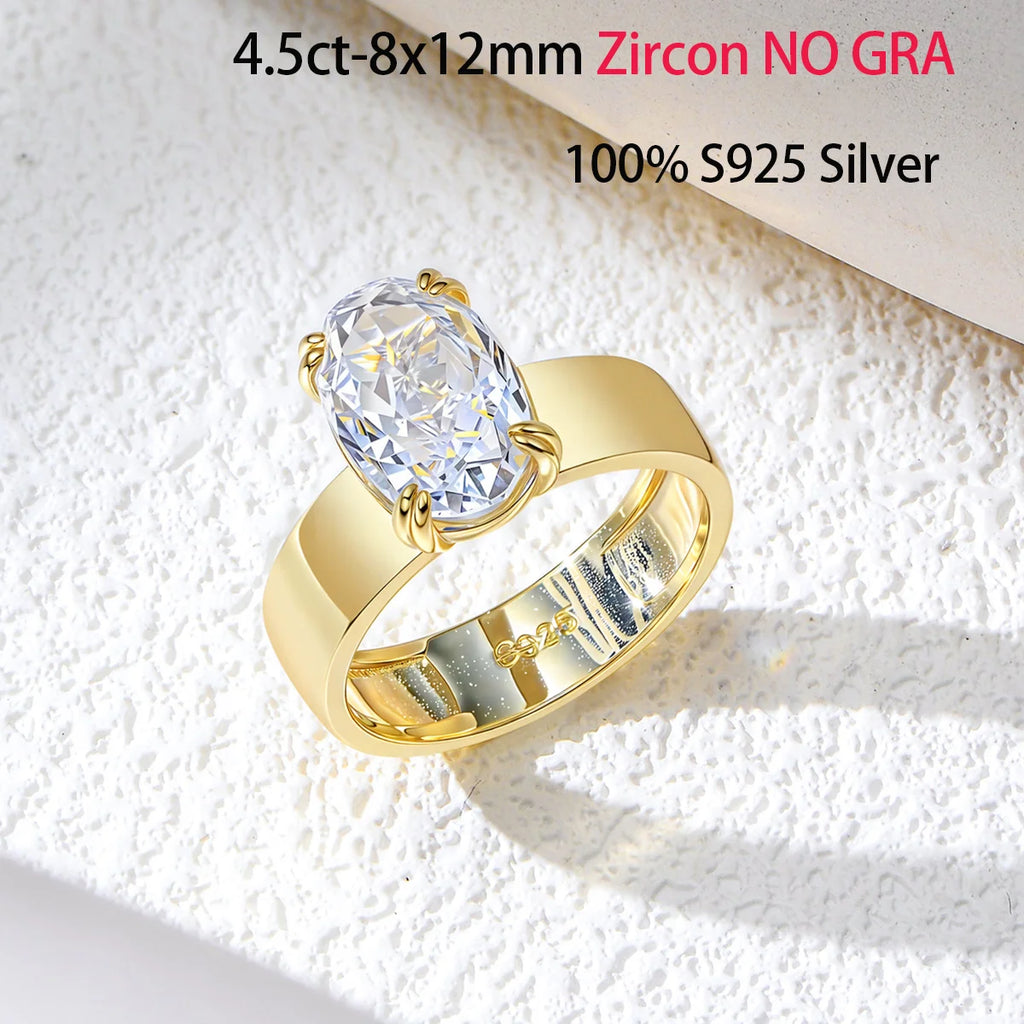   MirrorQuenn  The Imperial 4.5ct Oval Moissanite Ring Yellow Gold / Moissanite / 5-Yellow Gold / Moissanite / 6-Yellow Gold / Moissanite / 7-Yellow Gold / Moissanite / 8-Yellow Gold / Moissanite / 9 