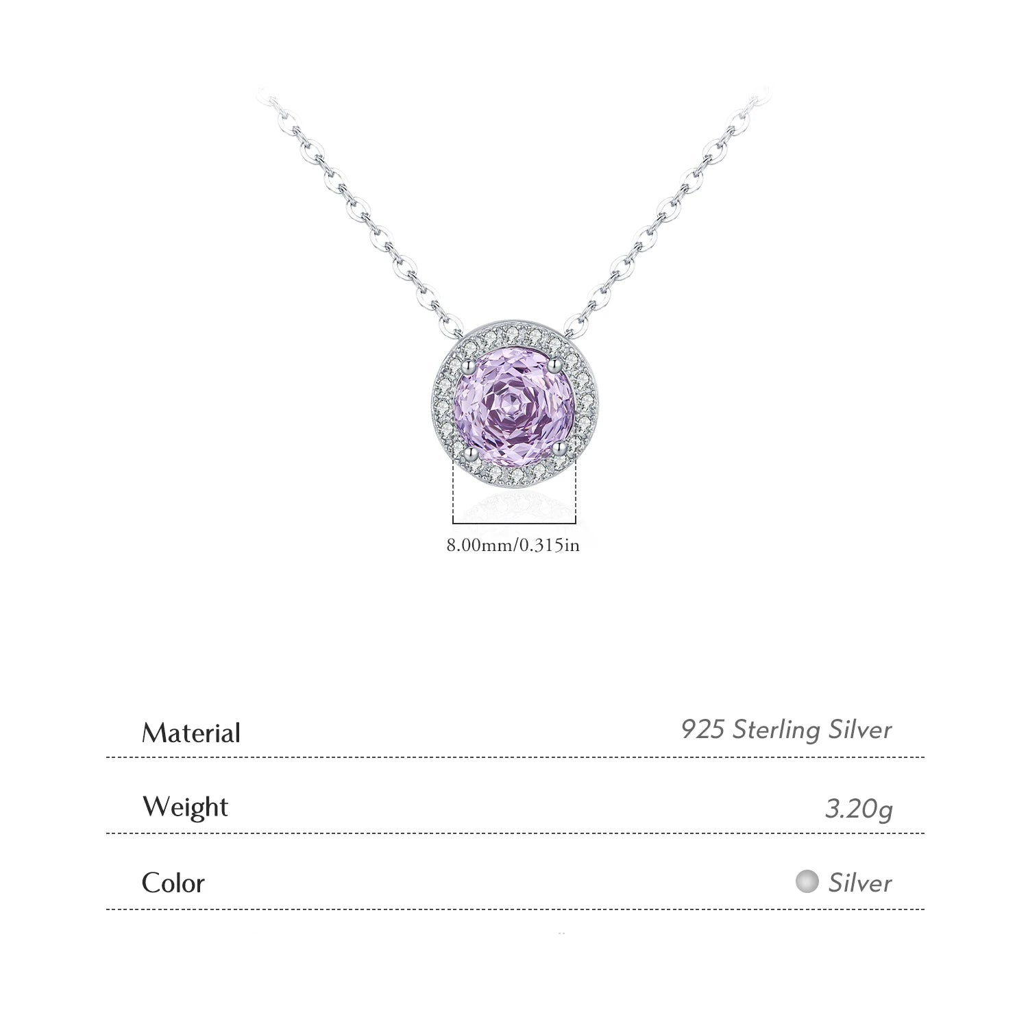   MirrorQuenn  The Lavender Rose Cut Pendant Rose Cut 