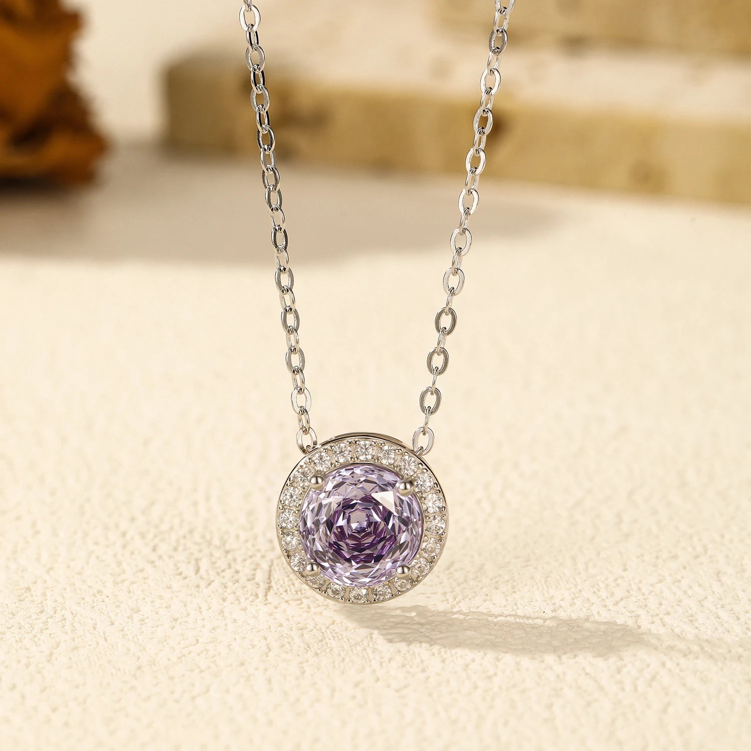   MirrorQuenn  The Lavender Rose Cut Pendant Rose Cut 