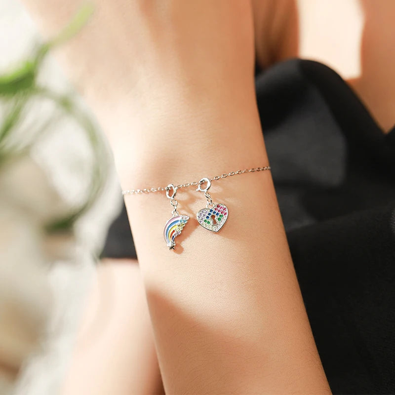   MirrorQuenn  The Prism Heart Lock Charm Cubic Zirconia 