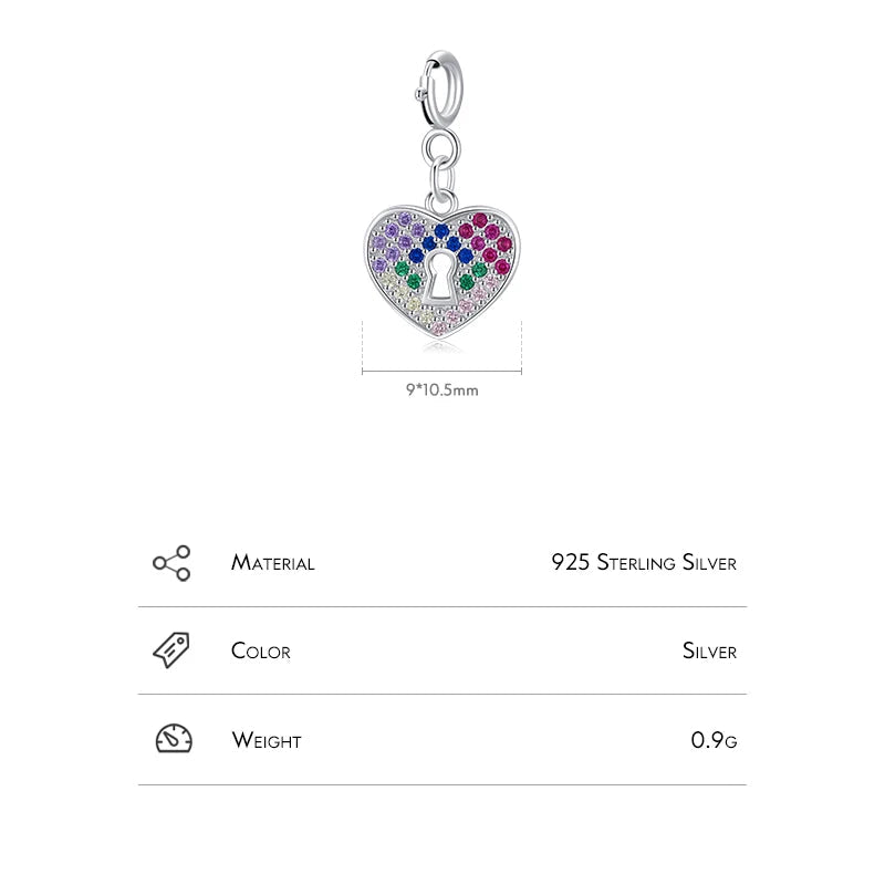   MirrorQuenn  The Prism Heart Lock Charm Cubic Zirconia 