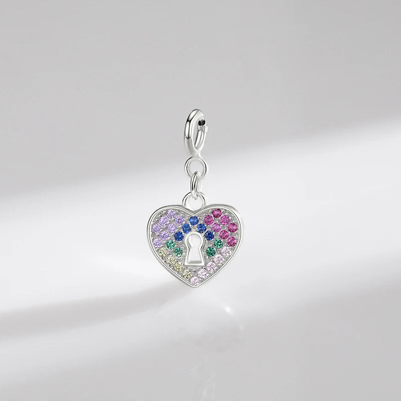   MirrorQuenn  The Prism Heart Lock Charm Cubic Zirconia 