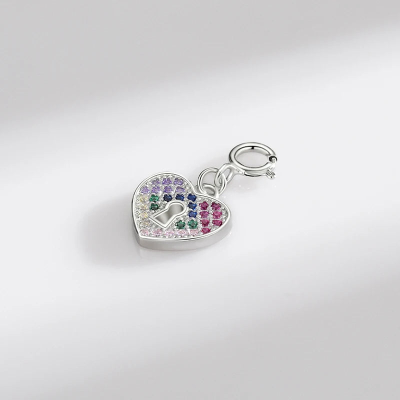   MirrorQuenn  The Prism Heart Lock Charm Cubic Zirconia 