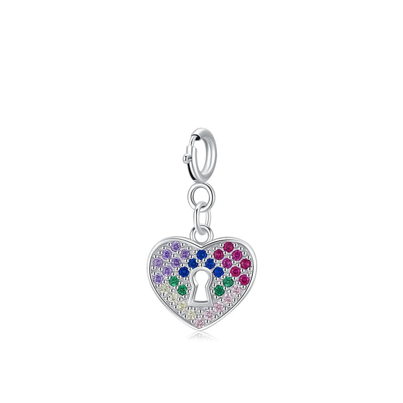   MirrorQuenn  The Prism Heart Lock Charm Cubic Zirconia 