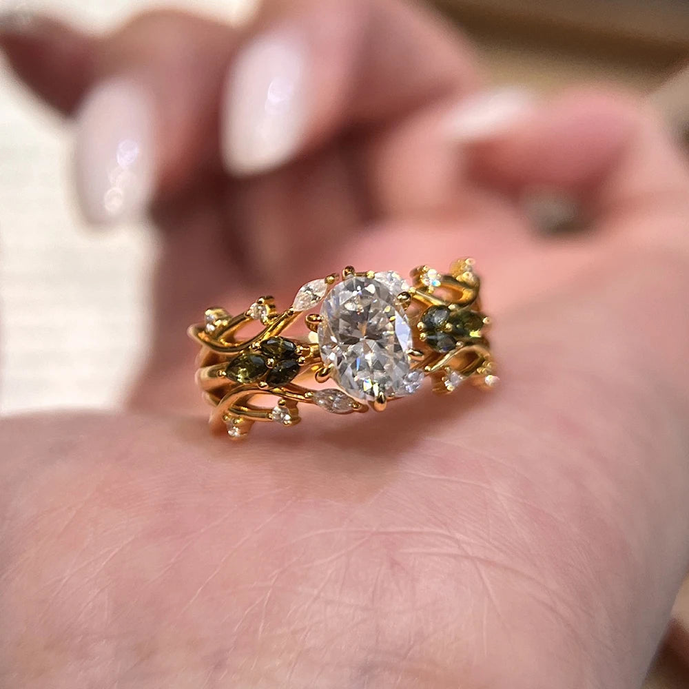   MirrorQuenn  The Royal 1.5ct Oval Moissanite Ring 1.5CT / 5-1.5CT / 6-1.5CT / 7-1.5CT / 8-1.5CT / 9 