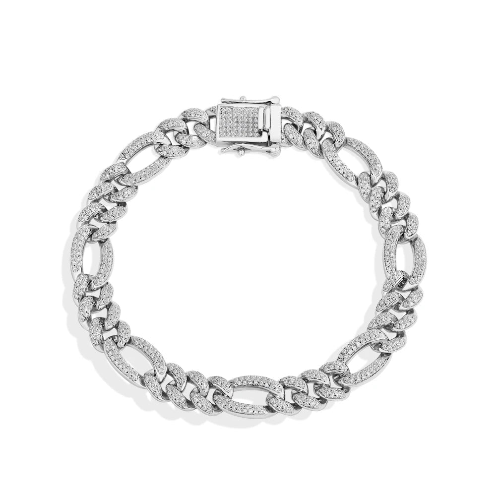   MirrorQuenn  The Royal Cuban Link Bracelet (VVS Moissanite) S925 Sterling Silver / White Gold / 16cm (Standard Women)-S925 Sterling Silver / White Gold / 18cm (Standard Men)-S925 Sterling Silver / White Gold / 15cm (Petite)-S925 Sterling Silver / White Gold / 20cm (Large)-S925 Sterling Silver / White Gold / 17cm 