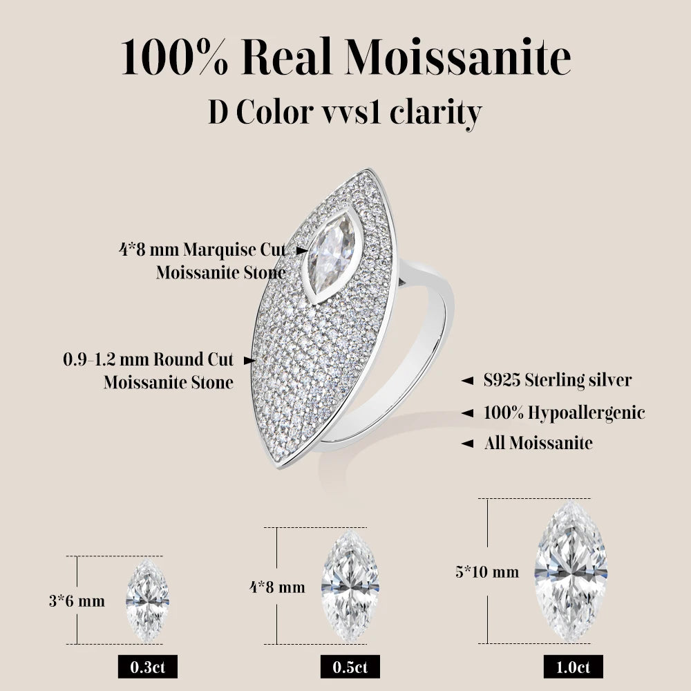   MirrorQuenn rings The Royal Marquise Solitaire Ring S925 Sterling Silver / White Gold / 6-S925 Sterling Silver / White Gold / 7-S925 Sterling Silver / White Gold / 8-S925 Sterling Silver / White Gold / 9-S925 Sterling Silver / White Gold / 10 