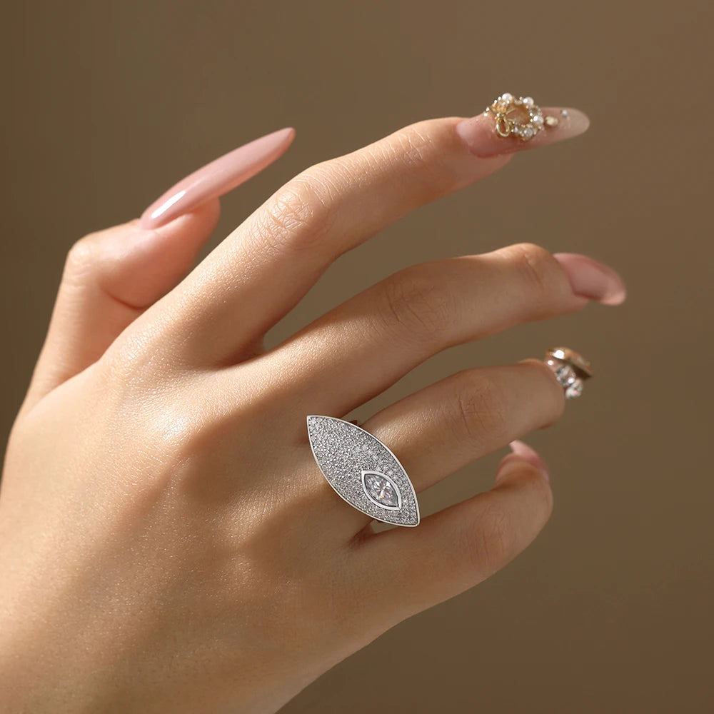   MirrorQuenn rings The Royal Marquise Solitaire Ring S925 Sterling Silver / White Gold / 6-S925 Sterling Silver / White Gold / 7-S925 Sterling Silver / White Gold / 8-S925 Sterling Silver / White Gold / 9-S925 Sterling Silver / White Gold / 10 