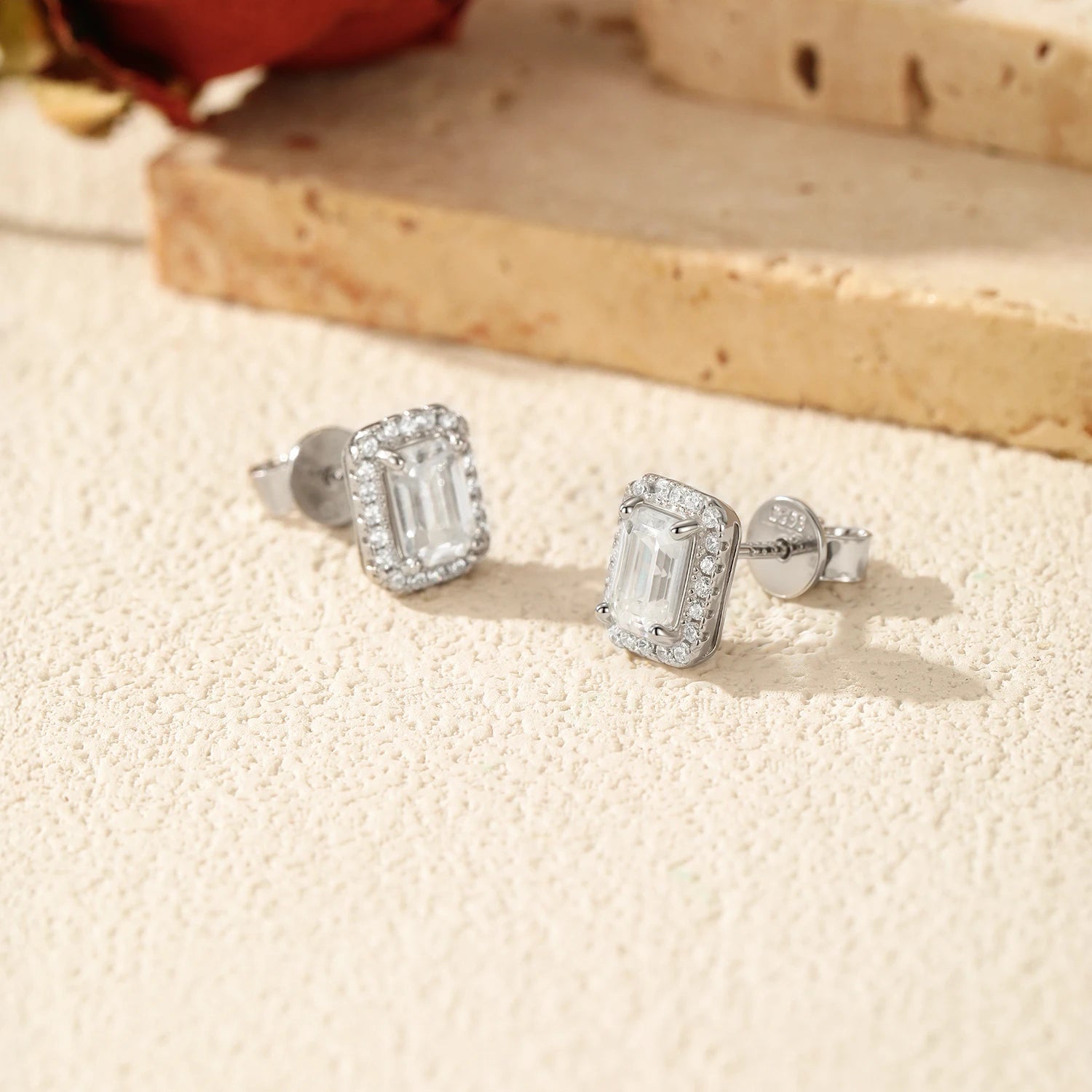   MirrorQuenn  The Sovereign Emerald Cut Set Necklace +  Earrings 