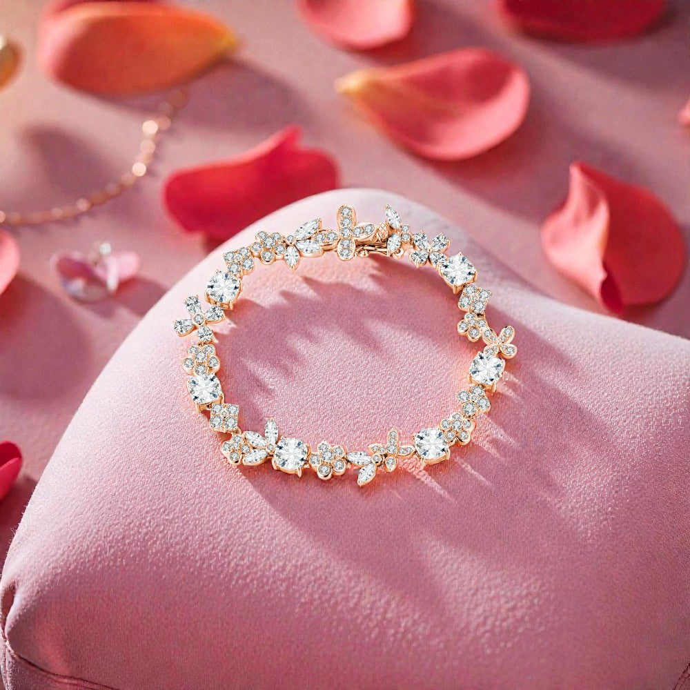   MirrorQuenn  The Sovereign Moissanite Tennis Bracelet Yellow Gold / 16cm-Yellow Gold / 17cm-Yellow Gold / 18cm-Yellow Gold / 19cm-Yellow Gold / 20cm 