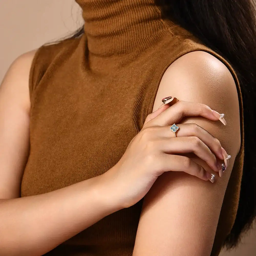 MirrorQuenn Classic Moissanite Engagement Ring for bridal elegance