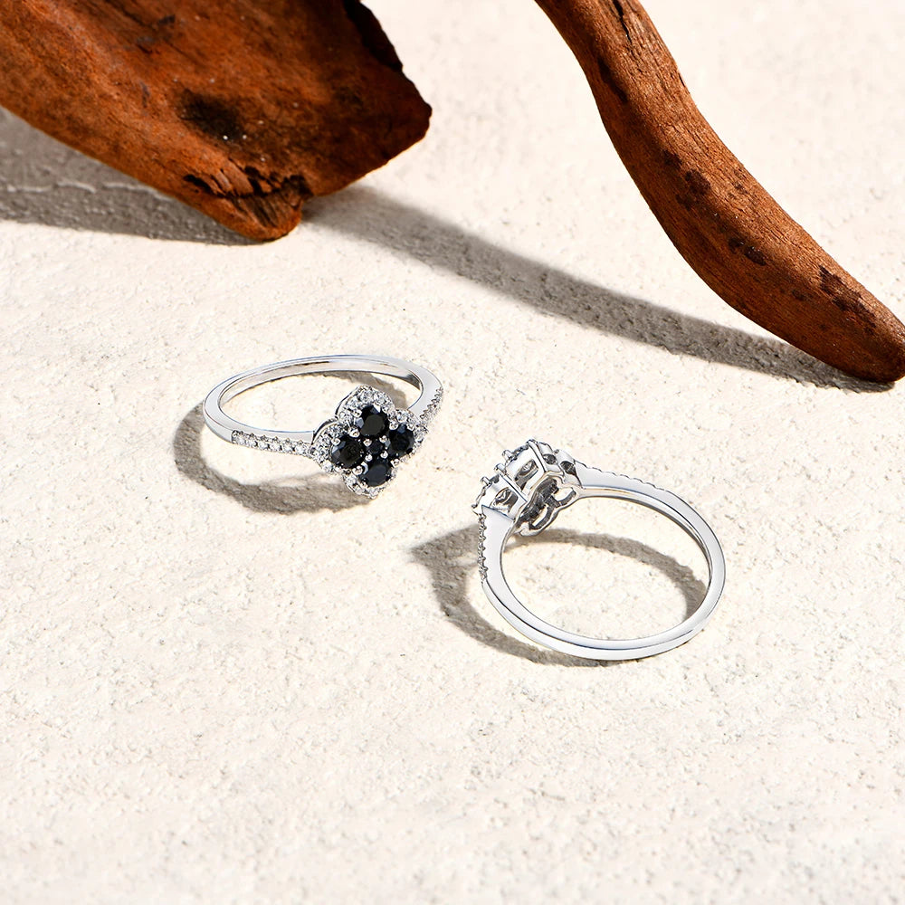 Round cut moissanite engagement ring with D color VVS1 clarity